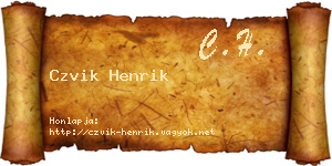 Czvik Henrik névjegykártya